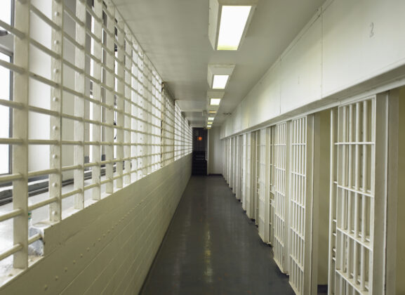 View of a the hallway at Queens House of Detention, New York